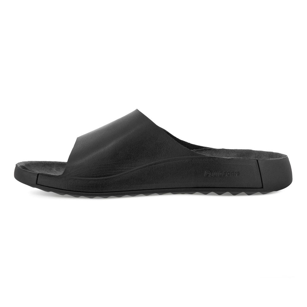 ECCO Mens Sandals Black - 2Nd Cozmo Slide - TOV-072481